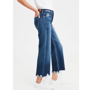 American Eagle AEO High Rise Wide Leg Crop Jeans